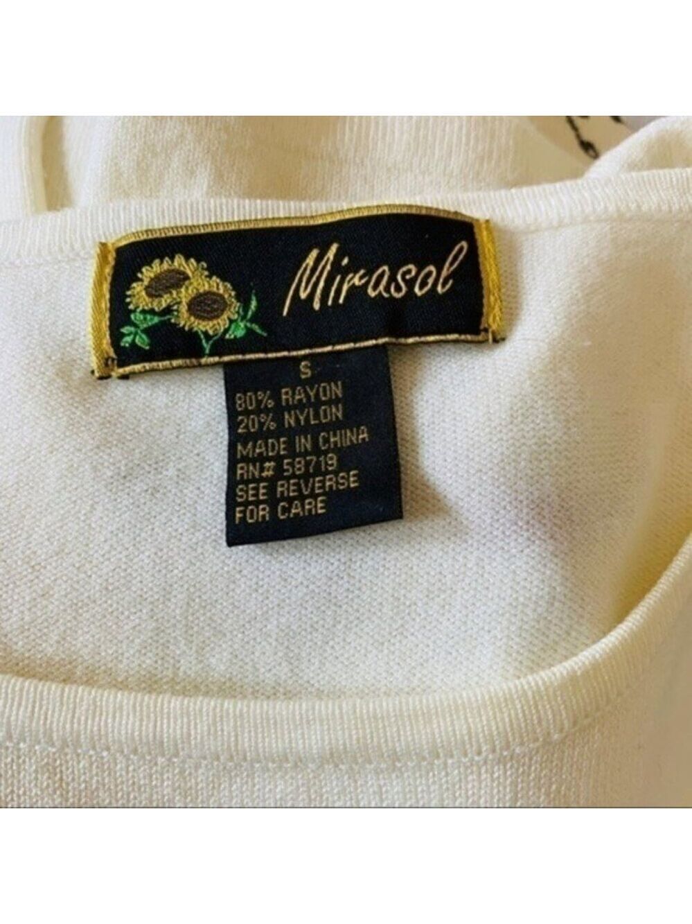 Vintage MIRASOL Embroidered Applique Top Small - Picture 6 of 7